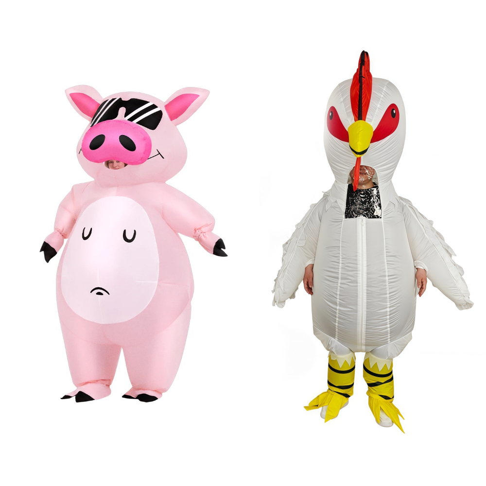 Cartoon Animal Piglet Inflatab - Womens Suit 评论和价格