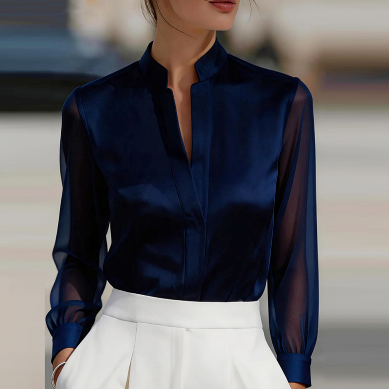 New Mesh See Through Fashion S - Silk Blouse 评论和价格