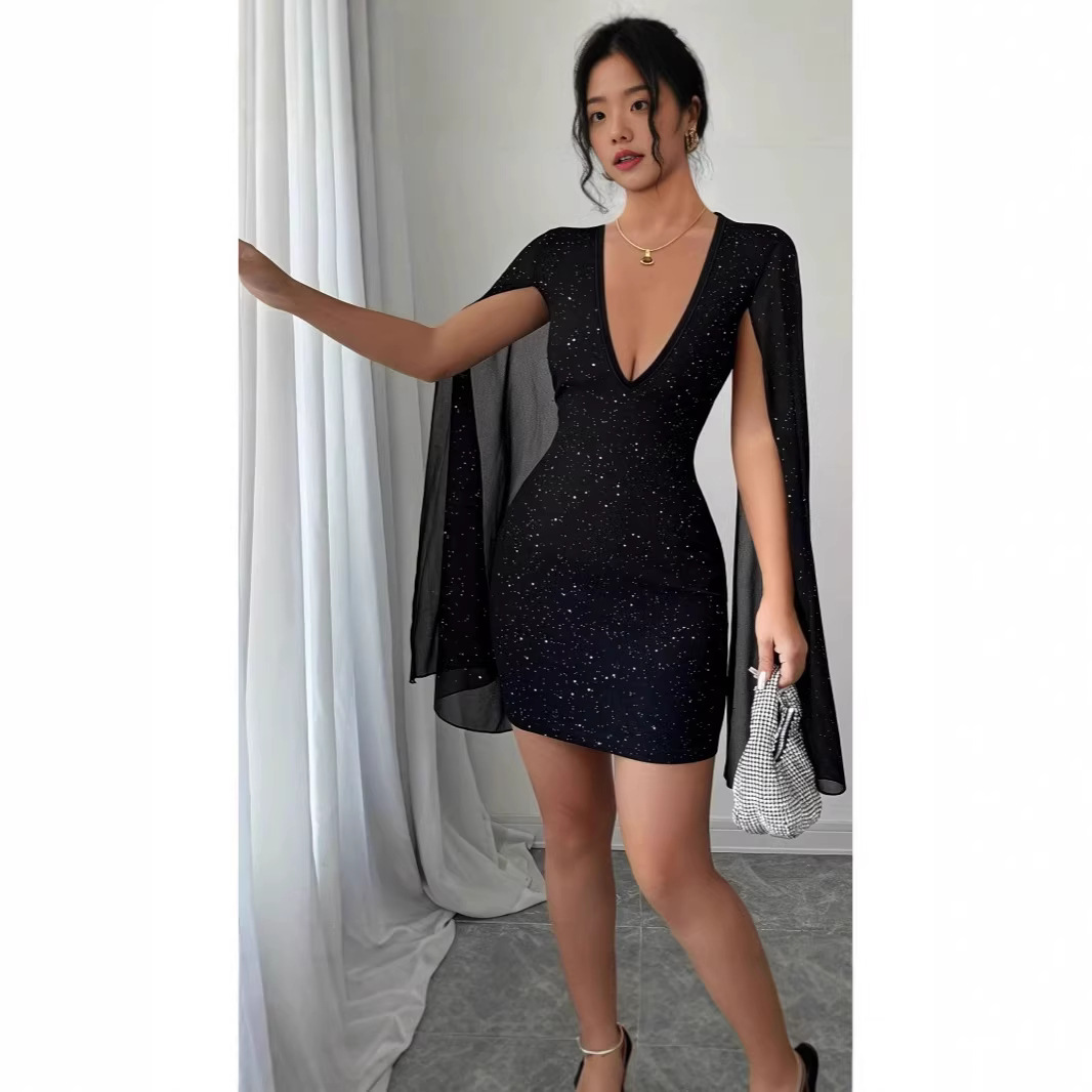 V Neck Bodycon Midi Dress Eleg - Midi Dress 评论和价格
