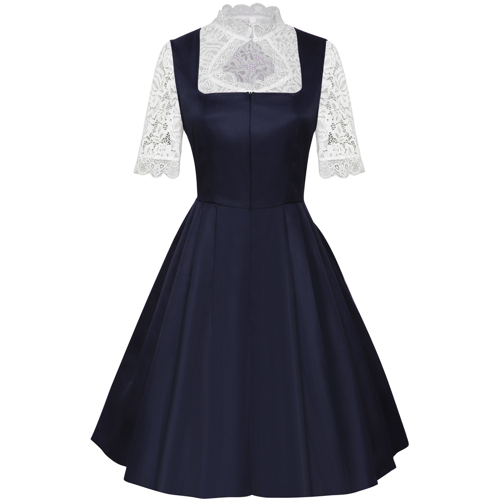Pleats Set Print Elegant with  - Lace Dress 评论和价格