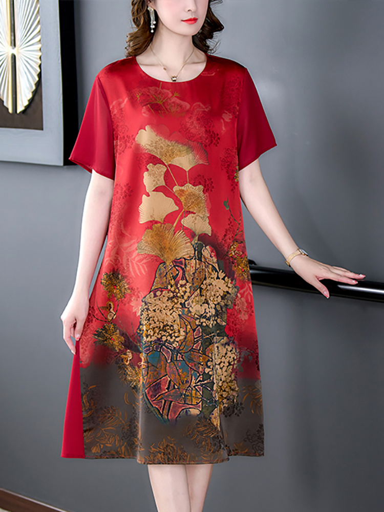 2024 Red Silk Floral Luxury We - Women'S Red Formal Wear 评论和价格